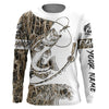 Maxcorners Largemouth Bass fishing tattoo Customize name 3D All Over Printed fishing Long sleeve shirts LM0201