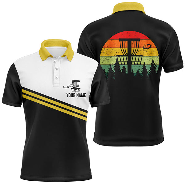 Maxcorners Mens disc golf polo shirts custom disc golf jerseys, retro disc golf clothing MT0510