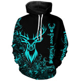 Maxcorners Deer Hunting serenity blue Camo Customize Name 3D All Over Printed Shirts Personalized Hunting gifts LM2608