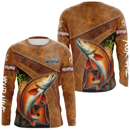 Maxcorners Redfish fishing UV protection custom name fishing shirts, performance shirts for men, women, kid LM1501