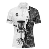 Maxcorners Mens disc golf polo shirt black camo disc golf hole custom name disc golf team shirt, disc golf gifts MT0510