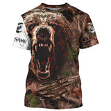 Maxcorners Bear Hunting Camo Customize Name 3D All Over Printed Shirts Personalized Hunting gifts LM2608