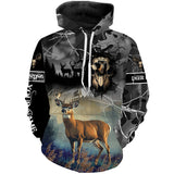 Maxcorners Deer hunting Skull camo Custom Name 3D All over print shirts - personalized hunting gifts - LM2608