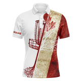 Maxcorners Mens disc golf polo shirt custom name Canadian flag disc golf basket, personalized disc golf shirts MT0510