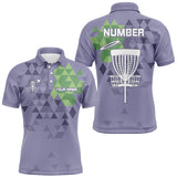 Maxcorners Purple camo Mens disc golf polo shirts custom name and number disc golf basket jerseys MT0510