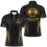 Maxcorners Retro Men disc golf polo shirt Custom Not all who wander are lost, some are looking for discs | Yellow MT0510