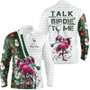 Maxcorners Funny Pink Flamingo Green Christmas Golf Jersey Customized Name 3D Shirt Unisex
