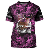 Maxcorners Deer hunting pink camo Custom Name 3D Full Printing hunting shirts, hunting apparel for deer hunter LM2608