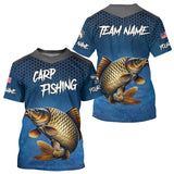 Maxcorners Blue camo Carp fishing Custom performance long sleeve team Carp fishing tournament shirts MT2108