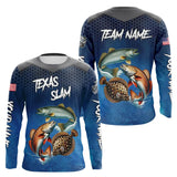 Maxcorners Blue Texas Slam fishing Custom performance long sleeve team Redfish, Trout, Flounder fishing shirt MT2108