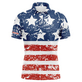 Maxcorners Golf American Flag Patriotic Customized Name 3D Polo Shirt