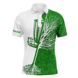 Maxcorners Mens disc golf polo shirt  Green clover St Patrick's Day pattern disc golf basket shirt MT0510