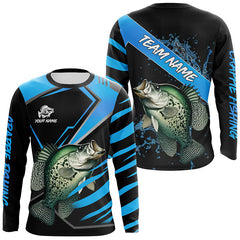 Maxcorners Black and Blue Crappie fishing custom fishing team jerseys, sport fishing shirts MT2108