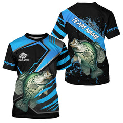 Maxcorners Black and Blue Crappie fishing custom fishing team jerseys, sport fishing shirts MT2108