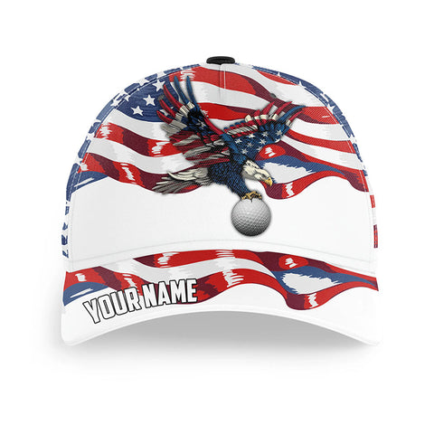 Maxcorners American flag Eagle Golf ball White Golfer hat custom patriotic golf hats, gifts for golfers