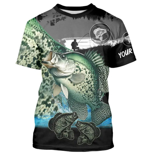 Maxcorners Crappie fishing green scales customize performance long sleeves Fishing shirts, Crappie fishing gifts LM1112