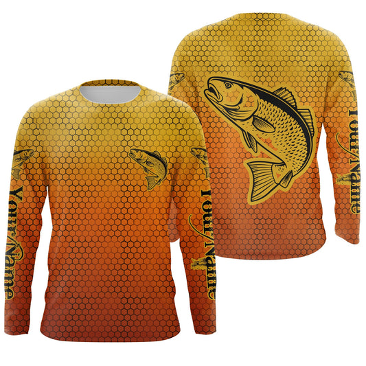 Maxcorners Customize Name Redfish Puppy Drum Fishing 3D Shirts