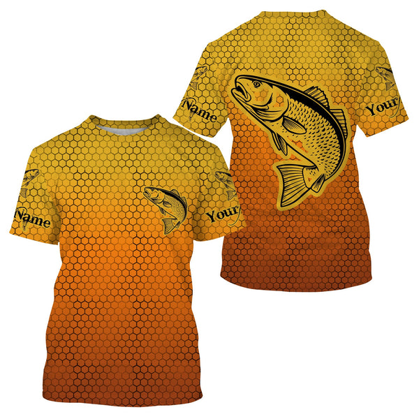 Maxcorners Customize Name Redfish Puppy Drum Fishing 3D Shirts