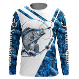 Maxcorners Crappie Fishing blue camo UV protection Custom long sleeves fishing shirts, Crappie fishing jerseys MT2108