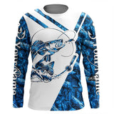 Maxcorners Walleye Fishing blue camo UV protection Custom long sleeves fishing shirts, Walleye fishing jerseys MT2108