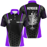 Maxcorners Mens disc golf polo shirt custom disc golf shirt, disc basket golf gifts for mens | Purple MT0510