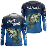 Maxcorners Blue camo Crappie fishing Custom performance long sleeve team Crappie fishing tournament shirts MT2108