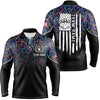 Maxcorners Black Bowling Camo Polo Bowling Shirts Custom American Flag Patriotic Bowling Team League Jerseys For Men And Women
