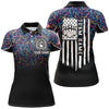 Maxcorners Black Bowling Camo Polo Bowling Shirts Custom American Flag Patriotic Bowling Team League Jerseys For Men And Women