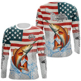 Maxcorners American Flag Redfish Puppy Drum Fishing Custom Redfish Fishing tournament Shirt patriotic jersey LM0611