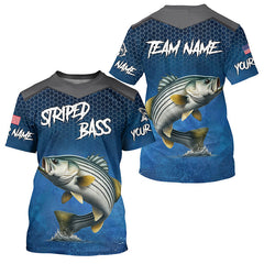 Maxcorners Blue camo Striped Bass fishing Custom performance long sleeve team Striper fishing tournament shirts MT2108