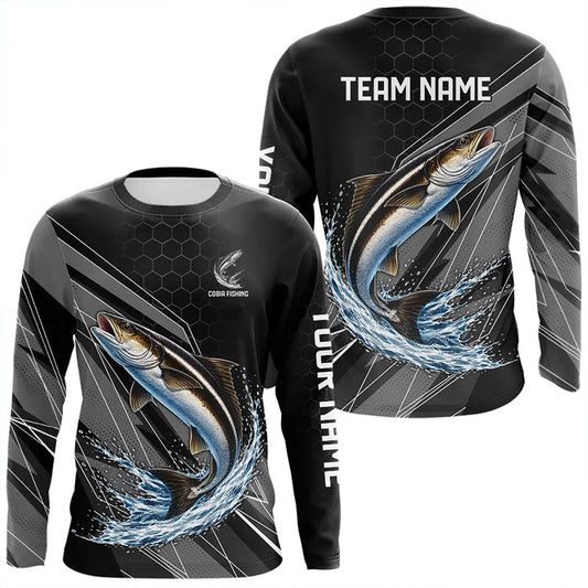 Maxcorners Personalized Black camo Cobia Fishing Jerseys, Cobia Tournament fishing team shirts LM0201