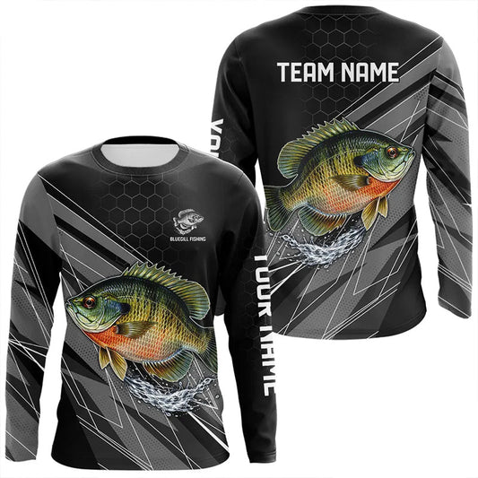 Maxcorners Personalized Black camo Bluegill Fishing Jerseys, Bluegill Tournament fishing team shirts LM0201