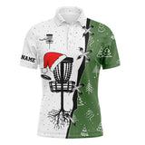 Maxcorners Mens disc golf polo shirt Christmas pattern disc golf hole custom Christmas disc golf team shirt MT0510