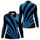 Maxcorners Custom Black and Blue camo Golf Polo Shirt For Men Custom men's golf tops, personalized golf gifts MT0609