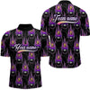 Maxcorners Black Ball Camo Purple Flame Bowling Jersey Customized Name, Team Name 3D Shirt