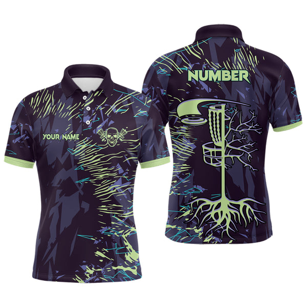 Maxcorners Mens disc golf polo shirt custom name, number disc golf jersey, mens disc golf apparel MT0510