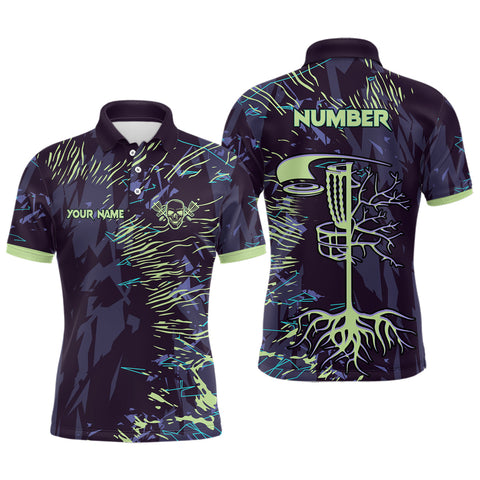 Maxcorners Mens disc golf polo shirt custom name, number disc golf jersey, mens disc golf apparel MT0510