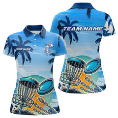 Maxcorners Blue Disc golf basket Mens Disc golf polo shirts Custom team disc golf jerseysMT0306