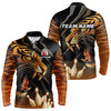 Maxcorners Tiger Bowling Polo, Quarter Zip shirts For Men custom bowling team jersey, bowling uniform LM2707