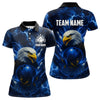 Maxcorners Mens bowling shirts Custom Eagle blue lightning thunder Bowling Team Jersey, gift for Bowlers LM2707