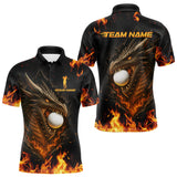Maxcorners Flame Dragon Golf Polo Shirts For Men Custom Dragon team mens golf outfits, cool golf gifts LM1610