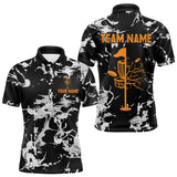 Maxcorners Black and Gray Camo Orange Disc Golf basket Mens Disc golf polo shirts Custom team disc golf jerseys MT0410