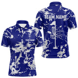 Maxcorners Blue and Gray Camo Disc Golf basket Mens Disc golf polo shirts Custom team disc golf jerseys MT0410