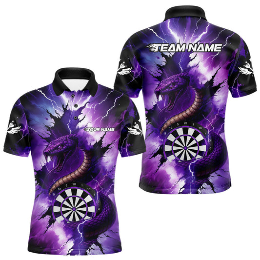 Maxcorners Purple Thunder Lightning Custom Cobra Snake Men Dart Shirts Best Dart Jerseys Dart Team Shirts LM1903