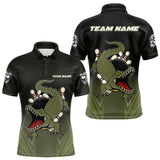Maxcorners Custom Black and Green Alligator Bowling shirts for Men, Bowling Team league jersey MT2009