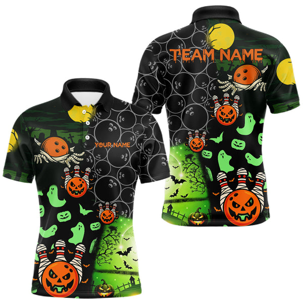 Maxcorners Custom Funny Halloween Team Bowling Shirts For Men, Personalized Halloween Bowling Gifts LM0910