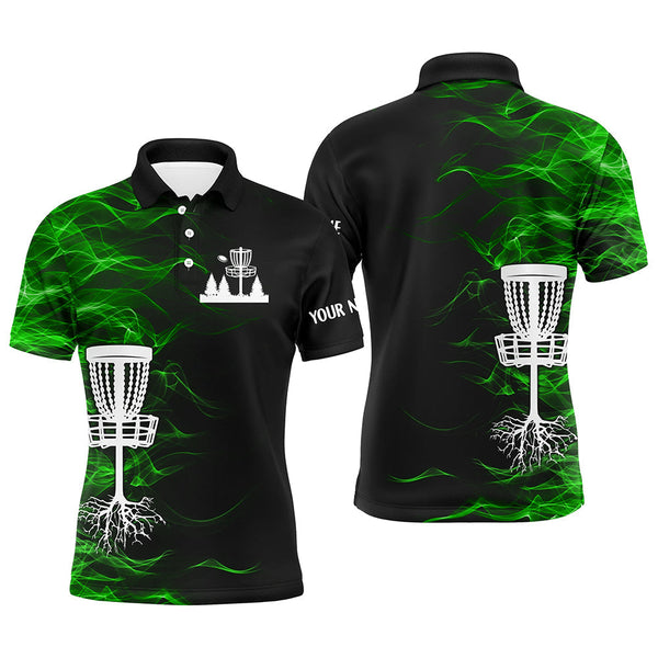 Maxcorners Green smoke black Mens disc golf polo shirts custom team disc golf basket best mens golf wears MT0510