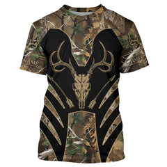 Maxcorners Bow Hunting Deer camouflage Custom Name all over print Shirts, Personalized Hunting Clothes for Men LM2608