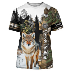 Maxcorners Coyote Hunting Camouflage Custom Name Shirts for Hunters, Personalized Hunting Shirts LM2608