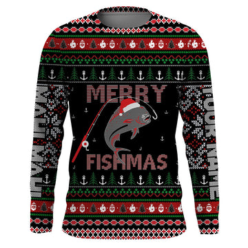 Maxcorners Ugly Fishing Christmas Mahi Mahi Fish Apparel, Merry Fishmas Custom Name Shirts, Christmas Gift for Fisherman LM0201